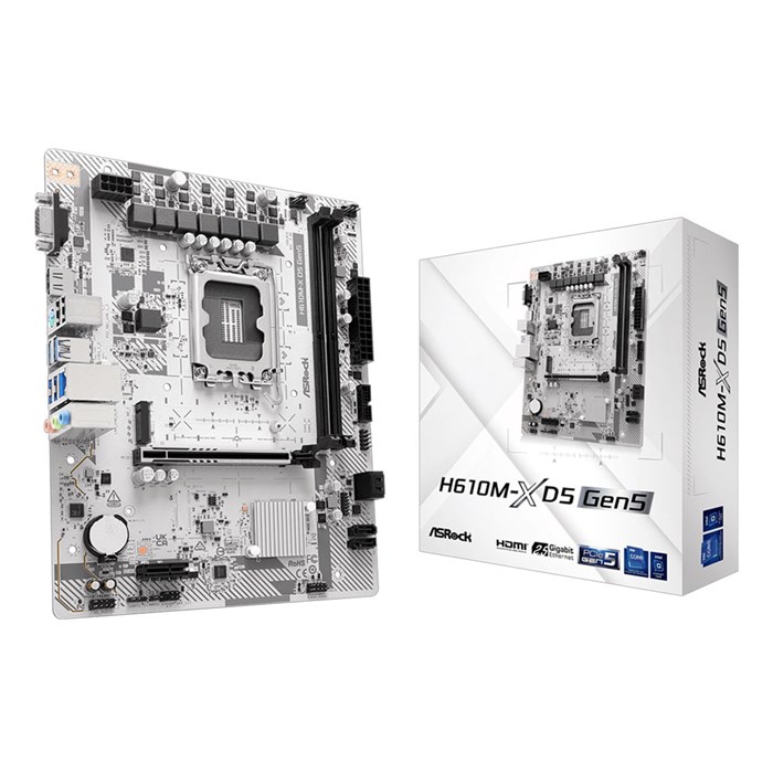 مادربرد سفید ازراک مدل H610M-X DDR5 